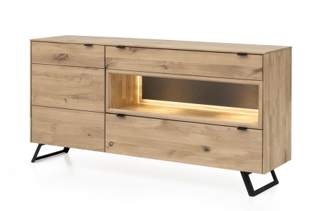 Nábytek do obývacího pokoje LISBOA_ sideboard 40 52 30 49_ rozměry š/v/h_ 183/93/45 cm_ LED osvětlení a granitová zádová vložka do niky jako volitelné příslušenství_ obr. 7