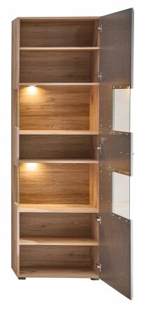 Nábytek do obývacího pokoje PHOENIX_ vitrína 10 A1 H9 01_ rozměry š/v/h_ 65/205/37 cm_ otevřená_ včetně LED osvětlení_ obr. 12