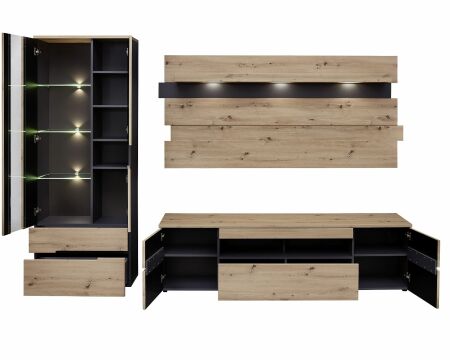 Nábytek do obývacího pokoje VANCOUVER_ ob. sestava 1K G6 GH 80_ rozměry š/v/h_ 287/197/47 cm_ otevřená_ včetně LED osvětlení_ obr. 3