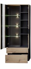 Nábytek do obývacího pokoje VANCOUVER_ vitrína 1K G6 GH 01_ rozměry š/v/h_ 75/197/38 cm_ otevřená_ včetně LED osvětlení_ obr. 5