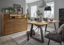 Obývací a jídelní nábytek AURUM_ highboard 199834EN včetně LED osvětlení + jídelní stůl (dodáván externě)_ obr. 8