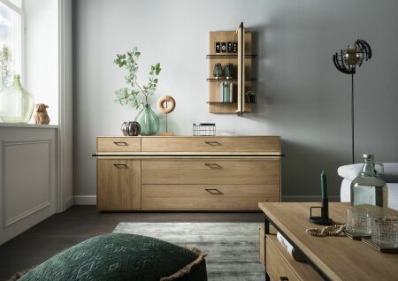 Obývací nábytek MADISON_ sideboard 137332 LE + závěsný policový panel 137381 LE + konferenční stůl 137390 LE_ včetně LED osvětlení_ obr. 5
