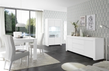 Volná sestava elementů CASTELLO bílý matný lak_vitrina + sideboard 2dv. 3zsk. + jídelní stůl 137 cm_obr. 7 Volná sestava elementů CASTELLO bílý matný lak_vitrina + sideboard 2dv. 3zsk. + jídelní stůl 137 cm_obr. 7