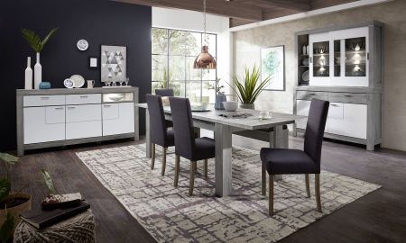 Obývací a jídelní nábytek GRACE white _  buffet - příborník 40 54 3W 84 + sideboard 21 + jídelní stůl  + lavice + jídelní židle_ obr. 4