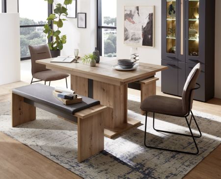 Obývací a jídelní nábytek LAMIA graphite _ jídelní stůl 20 J4 GH 01 + 2x lavice 20 J4 GH 03 _obr. 9