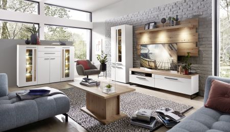 Obvac a jdeln nbytek LAMIA white _sestava 10 J4 WH 81 + highboard 22 + konf. stl 20 J4 WH 02 _obr. 3