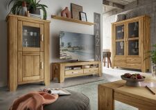 Obývací a jídelní nábytek LOFT_ divoký dub přírodní masiv_ volná sestava_ obývací pokoj_ obr. 2 Obývací a jídelní nábytek LOFT_ divoký dub přírodní masiv_ volná sestava_ obývací pokoj_ obr. 2