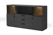 Sideboard MAURO 49B_černošedý matný lak_LED osvětlení jako volitelné příslušenství_viditelné zadní plochy u vitrin v masivu "ALTHOLZ"_obr. 18 Sideboard MAURO 49B_černošedý matný lak_LED osvětlení jako volitelné příslušenství_viditelné zadní plochy u vitrin v masivu "ALTHOLZ"_obr. 18