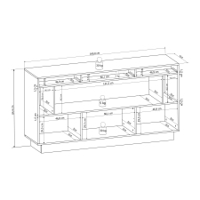 Sideboard DALTON_schematick obrzek s vnitnmi rozmry_obr. 14