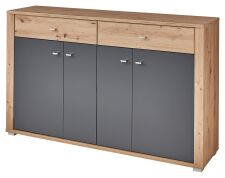 Předsíňový nábytek PASQUALE_ komoda - botník_ rozměry š/v/h: 159 / 97 / 38 cm_ šikmý pohled_ obr. 6