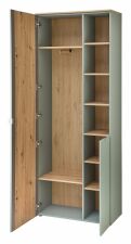 Předsíňový nábytek BONO green_ šatní skříň 30 J1 H9 01_ rozměry š/v/h_ 78/202/38 cm_ otevřená_ vnitřní uspořádání_ obr. 7 Předsíňový nábytek BONO green_ šatní skříň 30 J1 H9 01_ rozměry š/v/h_ 78/202/38 cm_ otevřená_ vnitřní uspořádání_ obr. 7