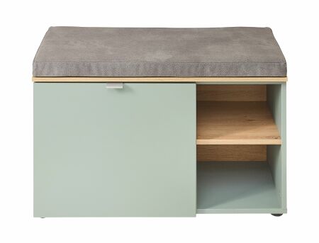 Předsíňový nábytek BONO green_ lavice s polštářem na sezení 30 J1 H9 60_ rozměry š/v/h_ 78/50/38 cm_ čelní pohled_ obr. 15