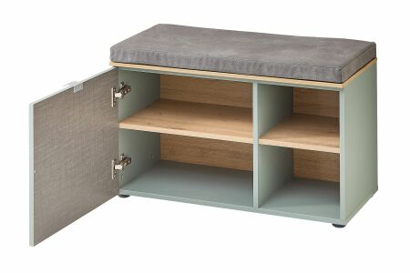 Předsíňový nábytek BONO green_ lavice s polštářem na sezení 30 J1 H9 60_ rozměry š/v/h_ 78/50/38 cm_ otevřená_ vnitřní uspořádání_ obr. 17