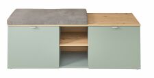 Předsíňový nábytek BONO green_ lavice s polštářem na sezení 30 J1 H9 61_ rozměry š/v/h_ 128/50/38 cm_ čelní pohled_ obr. 12