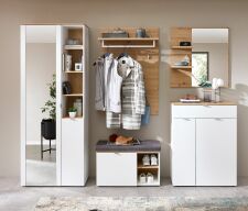 Předsíňový nábytek BONO white_ sestava 30 J1 HW 80_ rozměry š/v/h_ 264/202/38 cm_ čelní pohled_ obr. 2 Předsíňový nábytek BONO white_ sestava 30 J1 HW 80_ rozměry š/v/h_ 264/202/38 cm_ čelní pohled_ obr. 2