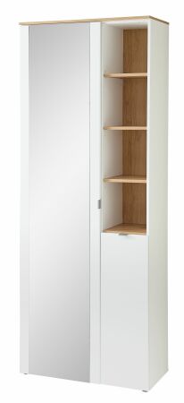 Předsíňový nábytek BONO white_ šatní skříň 30 J1 HW 01_ rozměry š/v/h_ 78/202/38 cm_ šikmý pohled_ obr. 7