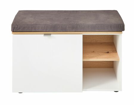 Předsíňový nábytek BONO white_ lavice s polštářem na sezení 30 J1 HW 60_ rozměry š/v/h_ 78/50/38 cm_ čelní pohled_ obr. 16