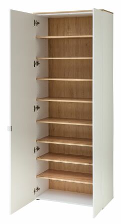Předsíňový nábytek BONO white_ botník 30 J1 HW 03_ rozměry š/v/h_ 78/202/38 cm_ otevřený_ vnitřní uspořádání_ obr. 10