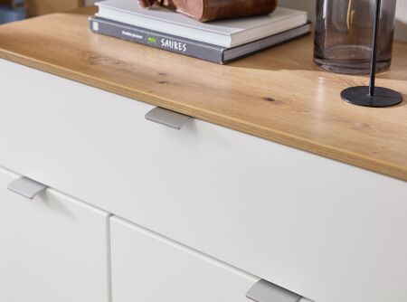 Předsíňový nábytek BONO white_ detail předních ploch a úchytek_ obr. 3