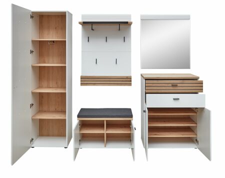 Předsíňový nábytek FREMONT_ sestava 60 C5 HW 80_ š/v/h  245/ 201/ 40 cm_ otevřená_ vnitřní uspořádání_ obr. 3