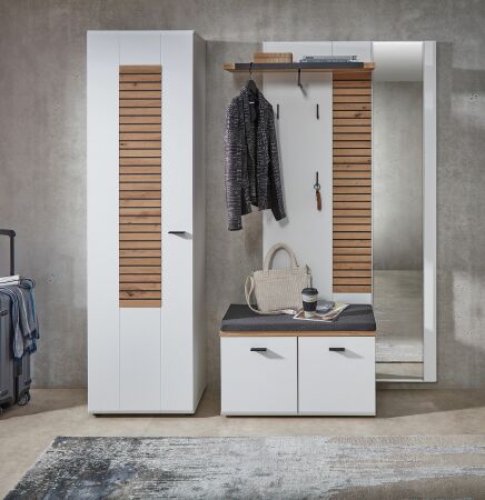 Předsíňový nábytek FREMONT_ sestava 60 C5 HW 81_ š/v/h_ 187/201/40 cm_ čelní pohled_ obr. 2