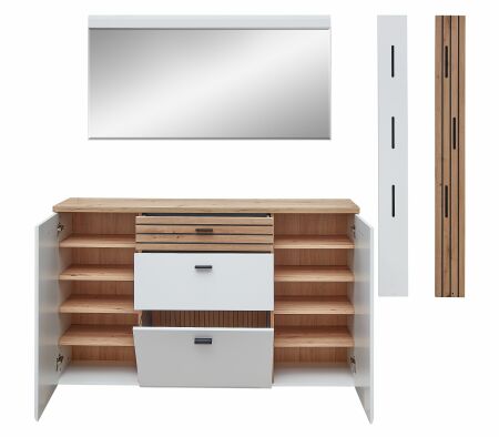 Předsíňový nábytek FREMONT_ sestava 60 C5 HW 82_ š/v/h_ 222/180/34 cm_ otevřená_ vnitřní uspořádání_ obr. 2