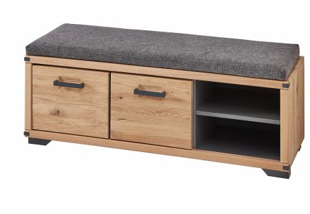 Předsíňový nábytek GAMMA_ lavice s polštářem na sezení 3X 15 HH 62_ rozměry š/v/h_ 120/45/41 cm_ šikmý pohled_ obr. 9