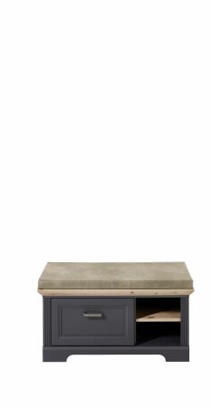 Předsíňový nábytek JASPER graphit_ lavice s polštářem na sezení 30 B1 GH 60_ rozměry_ š/v/h_ 93/49/41 cm_ čelní pohled_ obr. 15