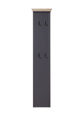 Předsíňový nábytek JASPER graphit_ závěsný šatní panel 30 B1 GH 40_ rozměry_ š/v/h_ 41/195/9 cm_ čelní pohled_ obr. 10