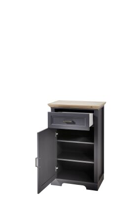 Předsíňový nábytek JASPER graphit_ botník 30 B1 GH 10_ rozměry_ š/v/h_ 65/102/41 cm_ otevřený_ vnitřní uspořádání_ obr. 12