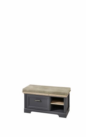 Předsíňový nábytek JASPER graphit_ lavice s polštářem na sezení 30 B1 GH 60_ rozměry_ š/v/h_ 93/49/41 cm_ šikmý pohled_ obr. 16