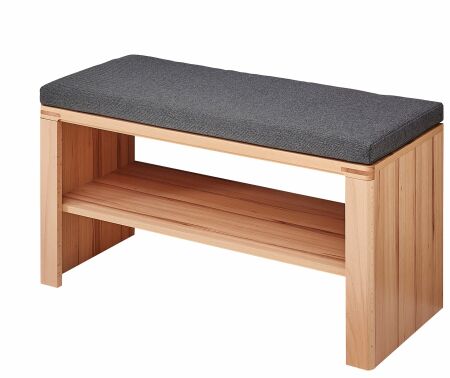 Předsíňový nábytek NATURA_ lavice se sedacím polštářem 32 18 FF 60_ rozměry š/v/h_ 90/48/40_ šikmý pohled_ obr. 13