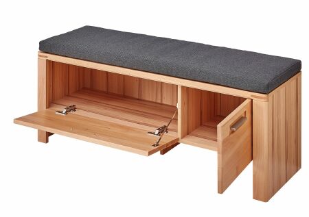 Předsíňový nábytek NATURA_ lavice na sezení s polštářem 32 18 FF 62_ rozměry š/v/h_ 120/48/40 cm_ otevřená_ vnitřní uspořádání_ obr. 10