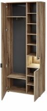 Předsíňový nábytek PRESTIGE_ šatní skříň 3T F7 VM 03_ š/v/h_ 82/204/38 cm_ otevřená_ vnitřní uspořádání_ LED osvětlení zapnuto_ obr. 10 Předsíňový nábytek PRESTIGE_ šatní skříň 3T F7 VM 03_ š/v/h_ 82/204/38 cm_ otevřená_ vnitřní uspořádání_ LED osvětlení zapnuto_ obr. 10