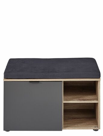 Předsíňový nábytek PRESTIGE_ lavice s polštářem na sezení 3T F7 VM 60_  š/v/h_ 82/51/38 cm_  čelní pohled_ obr. 19