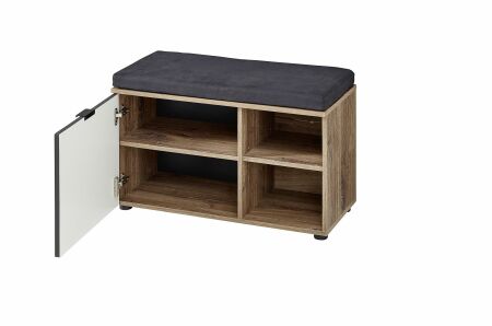Předsíňový nábytek PRESTIGE_ lavice s polštářem na sezení 3T F7 VM 60_  š/v/h_ 82/51/38 cm_  otevřená_ vnitřní uspořádání_ obr. 21