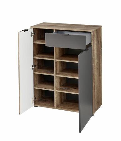 Předsíňový nábytek PRESTIGE_ botník 3T F7 VM 11_ š/v/h_ 82/103/38 cm_ otevřený_ vnitřní uspořádání_ obr. 8