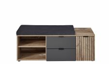 Předsíňový nábytek PRESTIGE_ lavice s polštářem na sezení 3T F7 VM 61_ š/v/h_ 134/51/38 cm_ čelní pohled_ obr. 11