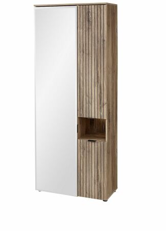 Předsíňový nábytek PRESTIGE_ šatní skříň 3T F7 VM 03_ š/v/h_ 82/204/38 cm_ šikmý pohled_ LED osvětlení vypnuto_ obr. 11