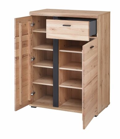 Předsíňový nábytek SAVOY_ botník 3L 12 HU 10_  rozměry š/v/h_ 80/107/40 cm_ otevřený_ vnitřní uspořádání_ obr. 10