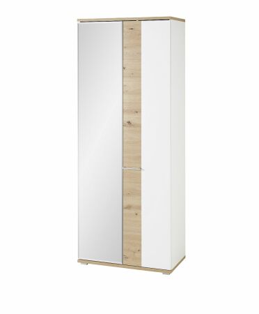Předsíňový nábytek SINA_ šatní skříň 3S D6 WH 03_ rozměry š/v/h _ 80/200/38 cm_ šikmý pohled_ obr. 6