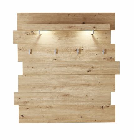 Předsíňový nábytek SINA_ závěsný šatní panel 3S D6 WH 40_ rozměry š/v/h_ 120/125/32 cm_ čelní pohled_ obr. 8