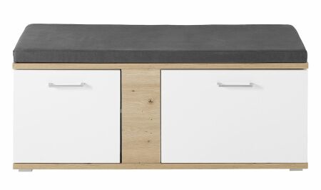 Předsíňový nábytek SINA_ lavice s polštářem na sezení 3S D6 WH 60_ rozměry š/v/h_ 120/50/38 cm_ čelní pohled_ obr. 10