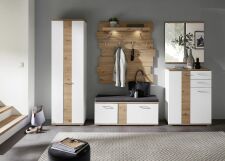 Předsíňový nábytek SINA_ sestava 3S D6 WH 81_ rozměry š/v/h_ 290/200/38 cm_ čelní pohled_ obr. 2
