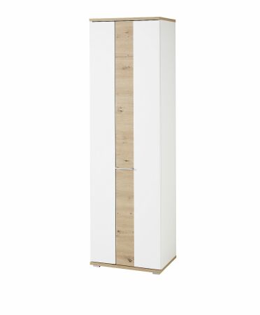 Předsíňový nábytek SINA_ šatní skříň 3S D6 WH 01_ rozměry š/v/h_ 60/200/38 cm_ šikmý pohled_ obr. 6