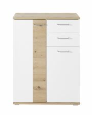 Předsíňový nábytek SINA_ botník 3S D6 WH 11_ rozměry š/v/h_ 80/106/38 cm_ čelní pohled_ obr. 8