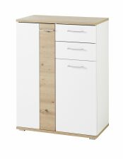 Předsíňový nábytek SINA_ botník 3S D6 WH 11_ rozměry š/v/h_ 80/106/38 cm_ šikmý pohled_ obr. 9