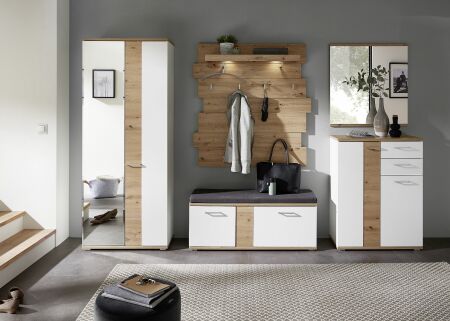 Předsíňový nábytek SINA_ variace prvků 03+11+40+50+60_ rozměry š/v/h_ 310/200/38 cm_ čelní pohled_ obr. 1