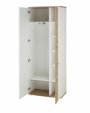 Předsíňový nábytek SINA_ šatní skříň 3S D6 WH 03_ rozměry š/v/h _ 80/200/38 cm_ otevřená_ vnitřní uspořádání_ obr. 6