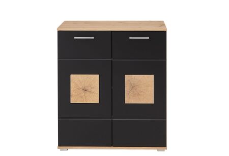 Předsíňový nábytek SUN black_ botník 30 H3 HS 11_ rozměry_ š/v/h 84/95/38 cm_ čelní pohled_ obr. 8